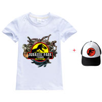 Jurassic Park การ์ตูนฤดูร้อน T เสื้อการ์ตูนแขนสั้นเสื้อผ้าสาวเสื้อแขนยาวเด็ก Cotton