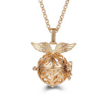 เม็กซิโก Chime Angel Wings Music Ball Caller Locket สร้อยคอ Vintage การตั้งครรภ์สร้อยคอ AROMA Essential Oil Diffuser ผู้หญิงเครื่องประดับ-GONGXI