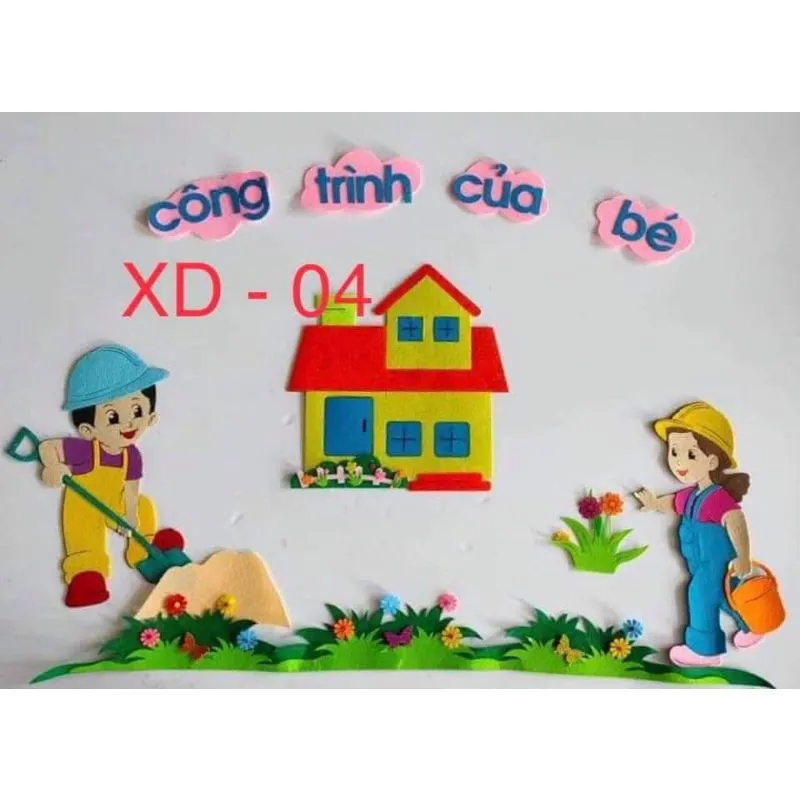 Góc Xây Dựng 04 ( Tranh Góc Nỉ Trang Trí Lớp Học Mầm Non Tiểu Học) |  Lazada.Vn