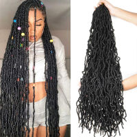 36นิ้ว Nu Locs เทพธิดา Faux Locs นุ่ม Dreadlocks ผมสังเคราะห์โครเชต์ต่อผม