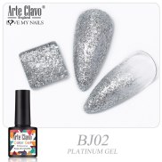 Sơn gel Arte Clavo màu bạch kim lấp lánh kiểu mắt mèo nghệ thuật 8ml-INTL