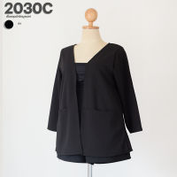 2030C เสื้อคลุมผ้ายืดมูลเวฟ ยาว29