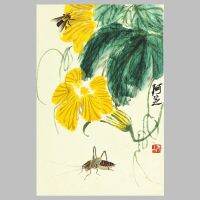 ศิลปะบนผืนผ้าใบสำหรับติดกำแพงหมึกและภาพวาดทิวทัศน์ด้วย Qi Baishi-ศิลปะบ้านสมัยใหม่ตกแต่งผนังแขวนได้ในห้องนั่งเล่นห้องนอนและสำนักงานขนาดและรูปภาพสามารถปรับแต่งขอบได้แบบไร้กรอบ/กรอบ/โลหะ