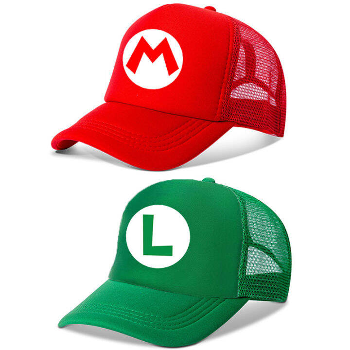 หมวกตาข่ายหมวก-super-mario-mario-bros-เด็กการ์ตูนกันแดดกันแดดระบายอากาศหมวกเจ้าหญิงพิคกี้