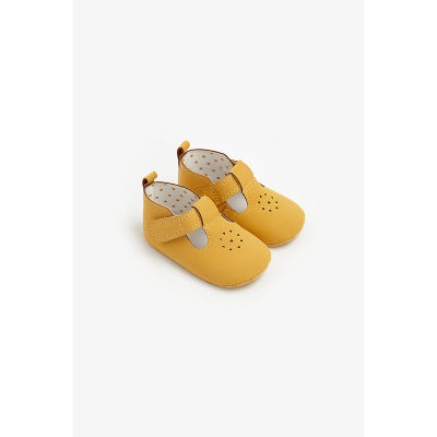 รองเท้าหุ้มส้นเด็กอ่อน Mothercare mustard t-bar pram shoes ZA723