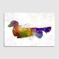 Dachshund Long Haired Metal Plaque Poster Wall Mural Club Bar Printing Plaques Tin Sign Posters Pipe Fittings Accessories