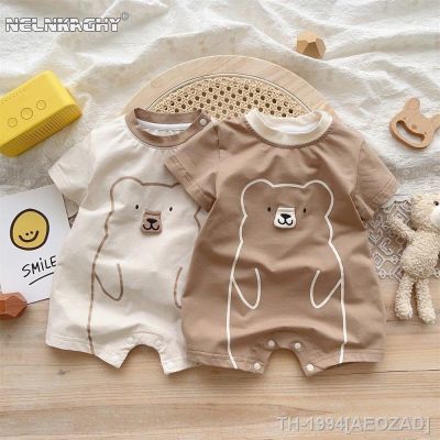 ❄▽ Urso dos desenhos animados do bebê macacão de algodão roupas fofas macacão peça única para criança infantil meninos 0-24m 2023 novo