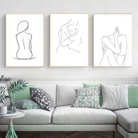 บทคัดย่อ Line วาดรูปโปสเตอร์ภาพเขียนภาพวาดห้องนั่งเล่น Wall Art DecorNordic โมเดิร์น Minimalist สีดำและสีขาวศิลปะตัวอักษรสายภาพวาดตกแต่งไม่มีกรอบภาพวาดหลัก