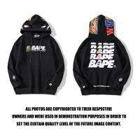 ♚▪BAPE เสื้อฮู้ดมนุษย์วานรแขนยาวแบรนด์อินเทรนด์สำหรับผู้ชายและผู้หญิง BAPE Ghosting ลายพรางโลโก้ตัวอักษรบวกเสื้อกันหนาวถอดออกพร้อมผ้าคลุมศีรษะกำมะหยี่