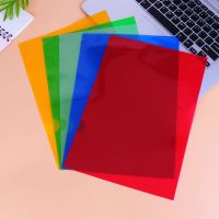 20pcs Office Document Folder Single Plastic Folders Paper Folder L Shape Plastic Folder (Mixed Color)