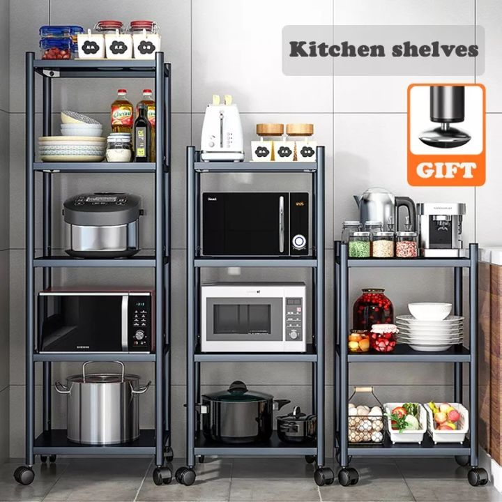 Multilayer Stainless Steel Kitchen Shelf Floor Type Steel Rack Shelves