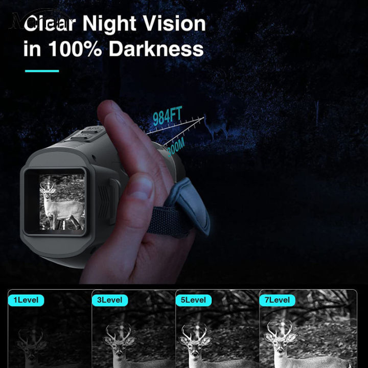 อุปกรณ์มองเห็นแว่นเลนส์เดียวอินฟราเรดเวลากลางคืน-r11-1080p-5x-ซูมดิจิตอลระยะการรับชมที่มืดเต็ม300เมตรสำหรับการถ่ายภาพกลางคืน