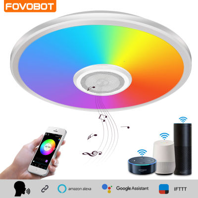 FOVOBOT WiFi Modern Smart Ceiling Light APP bluetooth Music Home Lights RGB LED Lamps Bedroom Lamps Work with Alexa&amp; home