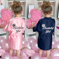 Summer New Kids Girls Satin Silk Kimono Robe Bathrobe Nightgown Bridesmaid Sleepwear For Spa Party Wedding Birthday Girl Clothes