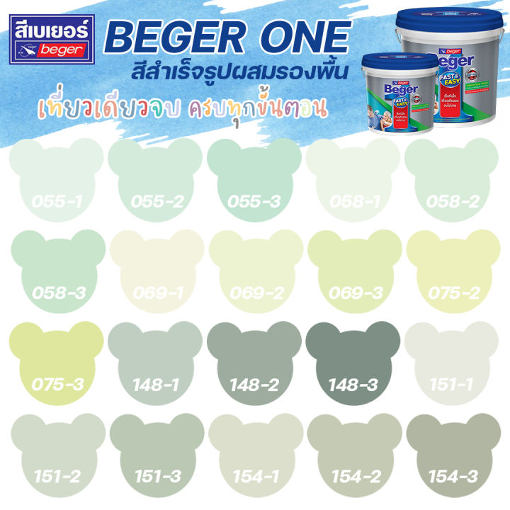 beger-one-สีทาภายในผสมรองพื้น-สีเขียว-ขนาด-8l-สีน้ำ-สีรองพื้น-สีทาบ้าน-จบครบในตัวดียว