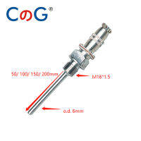 XIQI M16 * 1.5มม. ปลั๊กการบิน K J PT100 Thermocouple ท่อสแตนเลส O.d. 6Mm Probe 50 100Mm เซ็นเซอร์อุณหภูมิ