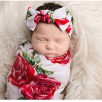 Baby Swaddle Blanket Baby Sleeping Swaddle Muslin Wrap Newborn Headband Infant Sleeping Kids Swaddle Wrap Sleepwear