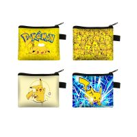 Pokemon Cartoon Wallet Pikachu Cute Printing Portable Coin Purse Children Anime Small Square Bag Storage Card Holder Key Case Wallets