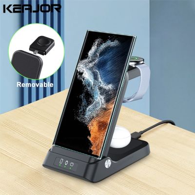 ✉ 3 in 1 Wireless Charger For Samsung Galaxy Watch 4/5/5 Pro Fast Charging Station For Galaxy S23 S22 S21 Charger Stand Foldable