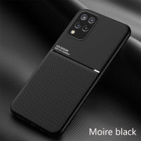 Samsung Galaxy M33 Case,EABUY Fashionable New Style Moire Embedded Iron Plate Ring-free Bracket Phone Case (Compatible with Magnetic Car) for Samsung Galaxy M33