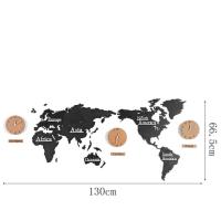 [COD] นาฬิกาแขวน3D แผนที่โลกนอร์ดิกห้องนั่งเล่นตกแต่งบ้านการออกแบบที่ทันสมัยบาร์คาเฟ่โรงแรมขนาดใหญ่ภาพจิตรกรรมฝาผนังไม้ตกแต่งผนังนาฬิกา