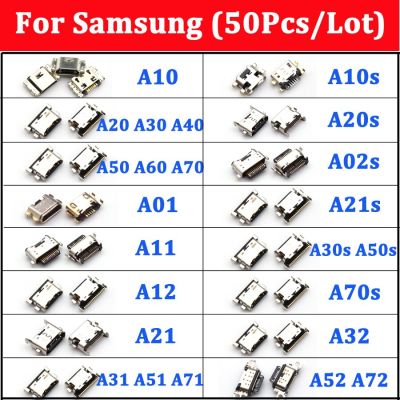 [HOT] 50Pcs USB สายเชื่อมต่อสัญญาณ Charger ชาร์จพอร์ตสำหรับ Samsung A20 A30 A50 A70 A51 A21s A01 A30s A20s A50s A11 A31 A52 A02s A32 A72