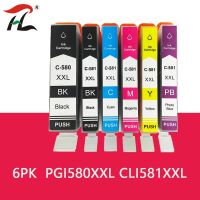 6PK หมึกที่เข้ากันได้กับ PGI580 Cartrge CLI 581 XXL สำหรับ Canon Pixma TR7550 TR8550 TS6150 TS6151 TS8150 TS8151 TS8152 TS9155 TS9150