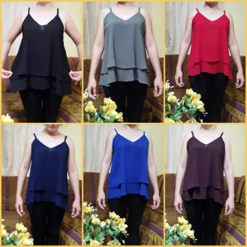 Chiffon Double Layer Tank  Layering tanks, Top outfits, Georgette