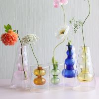 โค้ด8KF5WQ ซื้อ300 60 nnshop [พรีออเดอร์] Gourd vase แจกันแก้วทรงน้ำเต้า แจกันหลอดทดลอง แจกันสองสี แจกันแก้ว Gift For You เพื่อคนสำหรับเช่นคุณโดยเฉพาะ ของขวัญ บริการ COD