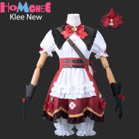 Klee New Skin Cosplay Costume Genshin Impact Klee Full Set Outfit Hat Halloween Comic Con Witch Cosplay For Wonme Girls Kids