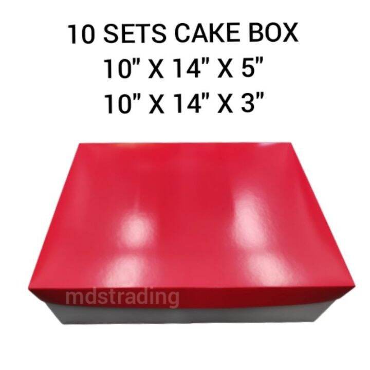 10SETS Cake Box 10X14X3 Cakebox 10x14 10x14x5 Packaging Lazada PH