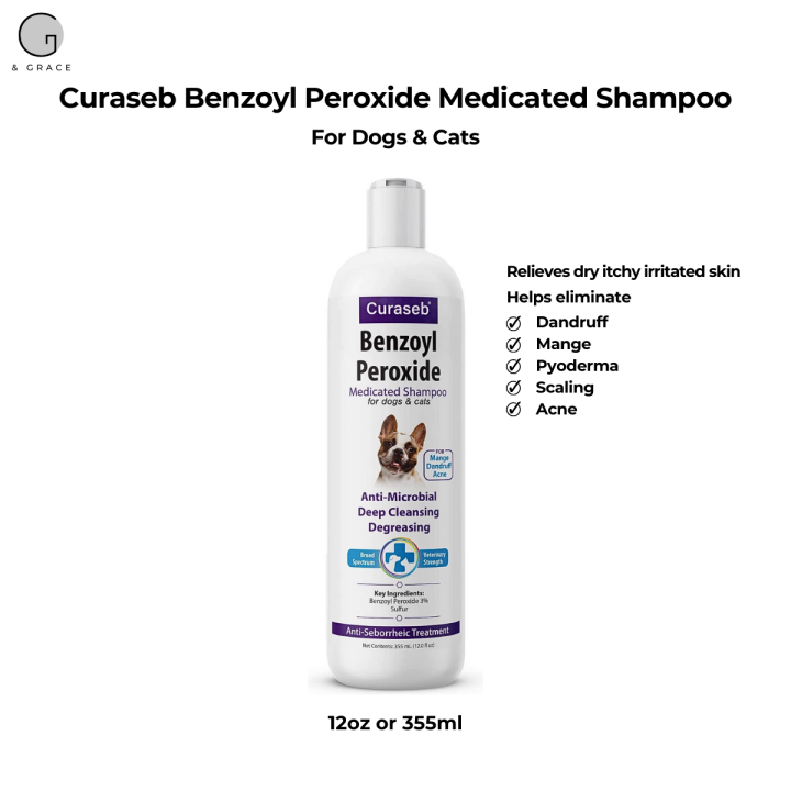 Curaseb Benzoyl Peroxide Medicated Shampoo Relieves dry itchy skin