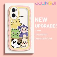 Jjlingji เคสสำหรับ OPPO A76 A96 A36การ์ตูนสุนัขแพนด้าลายกบเคสมือถือกันกระแทกแบบใสนิ่มเคสโปร่งใสลายกล้องถ่ายรูปซิลิกาเจลฝาครอบป้องกันเก๋ไก๋