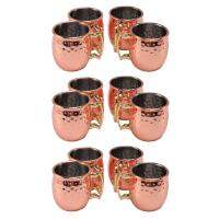 Mini 2-Ounce Stainless Steel Moscow Mule Mug Espresso Mini Mugs Copper Plated Mug Shot Mugs Set of 12