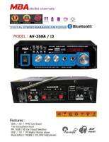 แอมป์ขยาย เครื่องขยายเสียง MINI Amplifier MBA รุ่น AV-268A/i3 มีบลูทูธในตัว USB/FM/SD การ์ด ใช้งานได้ 2 ระบบ AC/DC /ร้านจัดส่งไว