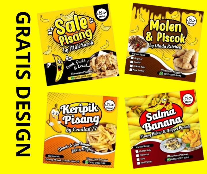 Free Desain Dan Cetak 100 Stiker Label Produk Untuk Snack Dan Makanan