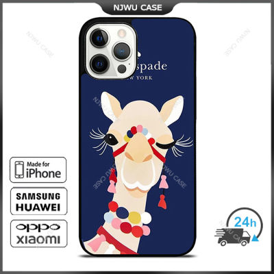 KateSpade 0130 Camel Applique Phone Case for iPhone 14 Pro Max / iPhone 13 Pro Max / iPhone 12 Pro Max / XS Max / Samsung Galaxy Note 10 Plus / S22 Ultra / S21 Plus Anti-fall Protective Case Cover
