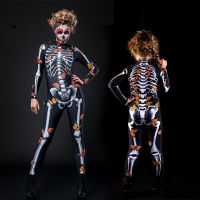 Sexy Women Halloween Jumpsuit Girls Skeleton Butterfly Print Spooky Devil Ghost Party Carnival Performance Scary Costumes Kids