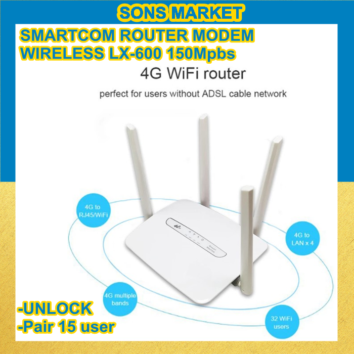 ROUTER MODEM WIRELESS 4G LTE Wifi HTE CPE C300 LX600 150Mpbs
