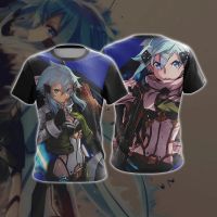 Anime Swordart เสื้อยืดออนไลน์ SAO การพิมพ์ 3D Street Wear ผู้ชายแฟชั่นพลัสขนาดเสื้อยืดแขนสั้นเสื้อยืดเสื้อผ้าด้านบน