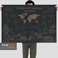 โปสเตอร์สิ่งมหัศจรรย์ของโลก: ลายเส้น-ดำ World Wonders: Drawing-Black