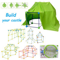 3d Play House Kids Sticks Construction Fort Building Kit DIY Castles Tunnels Tent Toy STEM Toys for Children Boys Girls Gif