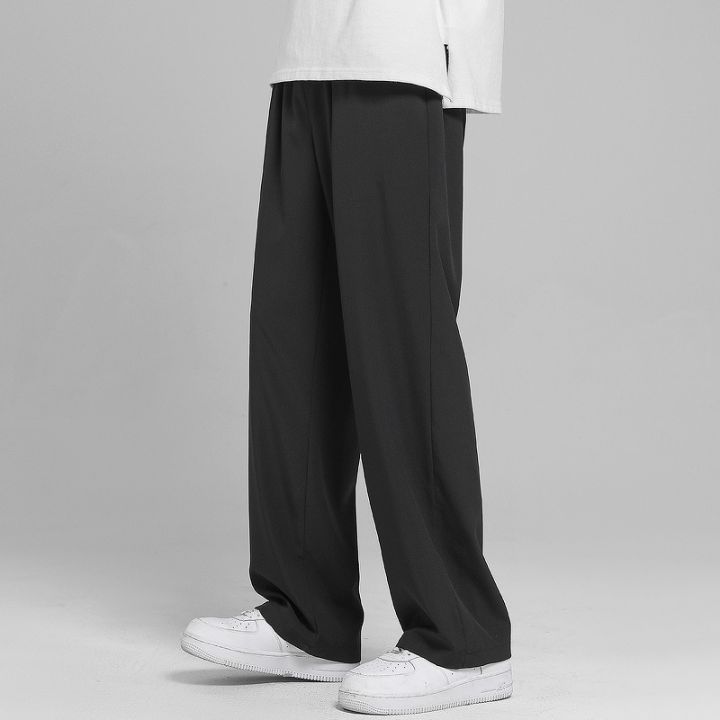 ราคาส่ง2ตัวขึ้นไป-pants-t128-กางเกงขายาว-กางเกงขายาวชาย-กางเกงขากระบอก-เอวยางยืด-ผ้าลื่น-สวมใส่สบาย-ระบายอากาศ