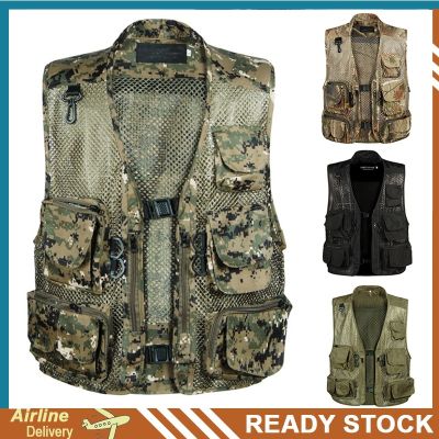 CODTheresa Finger Army Breathable Mens Camouflage Tactical Vest Fishing Outdoor Mesh Vest