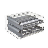 32 Lattice Egg Drawer Organizer Transparent Storage Box Kitchen Refrigerator Duck Chickens Eggs Tray Holder Double Layer Rack