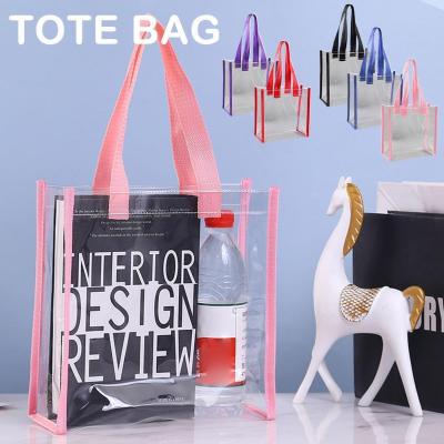 Travel Storage Bag Mesh Tote Bag Clear Beach Bag Transparent Tote Bag PVC Shopping Bag Lightweight Clear Bag