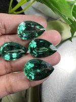 พลอย เขียวส่อง(ฺ Green Sapphire AMETHYST)2 เม็ด (Pcs.)พลอย อัญมณี เครื่องประดับ พลอยอเมทิสต์ แล็บ 20 กะรัต 13X18 มม mm รูปหยดน้ำ(พลอยสั่งเคราะ)