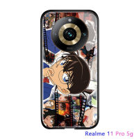 เคส Realme 11 Pro 5G Realme 11 Pro + 5G กันกระแทกสำหรับเด็กผู้หญิงผู้หญิงเคสนักสืบเคสปิด Jimmy Kudo กระจกนิรภัยมันวาวฝาหลังโทรศัพท์