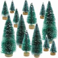 34 Pcs Mini Christmas Tree Snow Frost Small DIY Craft Desktop Decoration Christmas Ornaments Tree Decorations