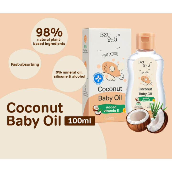 BZU BZU Coconut Baby Oil 100ml Lazada